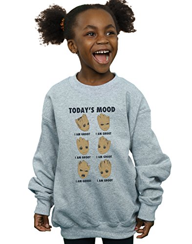 Marvel Mädchen Guardians of The Galaxy Groot Today's Mood Sweatshirt Sport Grau 9-11 Years von ABSOLUTECULT
