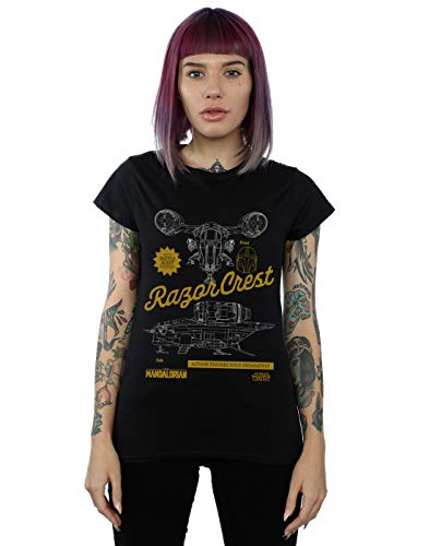 Star Wars Damen The Mandalorian The Razor Crest T-Shirt Schwarz XX-Large von ABSOLUTECULT