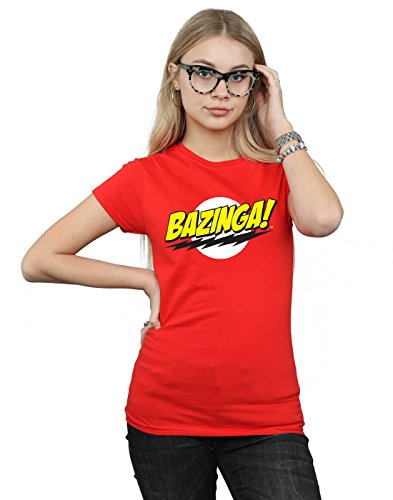 The Big Bang Theory Damen Sheldon Bazinga T-Shirt Rot Large von ABSOLUTECULT