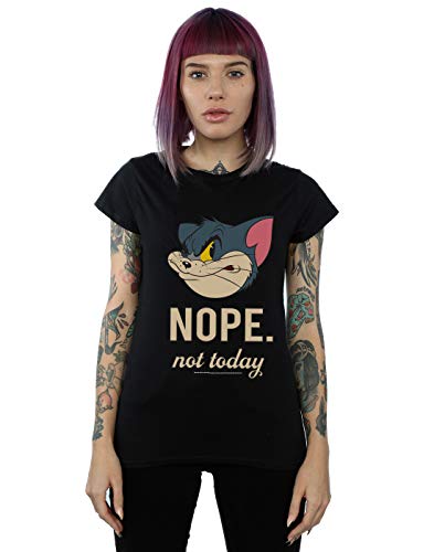 Tom and Jerry Damen Nope Not Today T-Shirt Schwarz Medium von ABSOLUTECULT