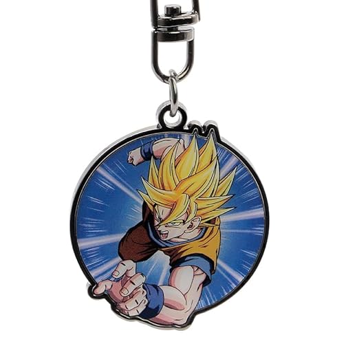 ABYSTYLE - Dragon Ball Z Schlüsselanhänger Goku Super Saiyan, mehrfarbig, Dimensions : diamètre environ 3,6 cm von ABYSTYLE