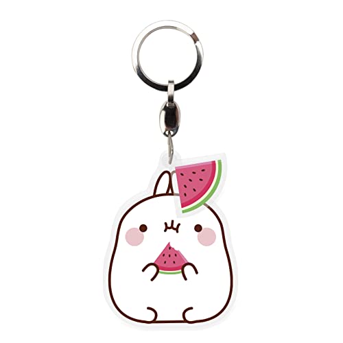 ABYSTYLE Molang Wassermelone Acryl Schlüsselanhänger Koreanische Cartoon Zubehör Merch Geschenk, Mehrfarbig, Small von ABYSTYLE