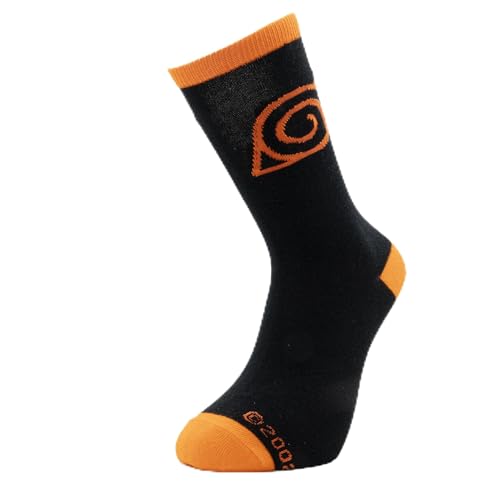 ABYSTYLE - Naruto Shippuden – Socken – Schwarz & Orange – Konoha, Schwarz , One size von ABYSTYLE