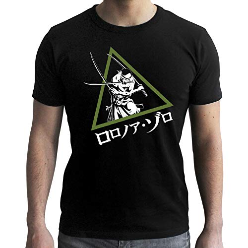 ABYstyle - One Piece - T-Shirt - Zoro - Herren - Schwarz (L), Schwarz , L von ABYSTYLE