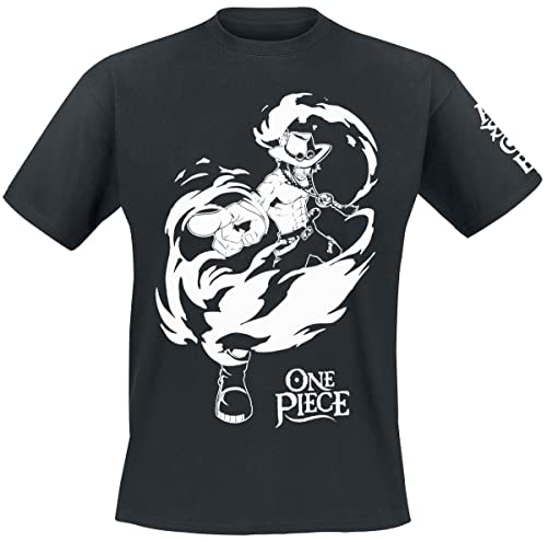 One Piece Ace Männer T-Shirt schwarz XL 100% Baumwolle Anime, Fan-Merch, TV-Serien One Piece Ace Männer T-Shirt schwarz XL 100% Baumwolle Anime, Fan-Merch, TV-Serien von ABYSTYLE