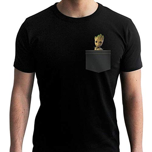 Guardians of the Galaxy T-Shirt Pocket Groot,Small,Schwarz von ABYSTYLE