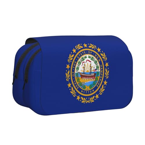 ABYchdd Federmäppchen mit Hampshire-Staatsflaggen-Druck, doppeltes Klappetui, Oxford-Stoff-Tasche mit Reißverschlusstaschen, ideales Geschenk von ABYchdd