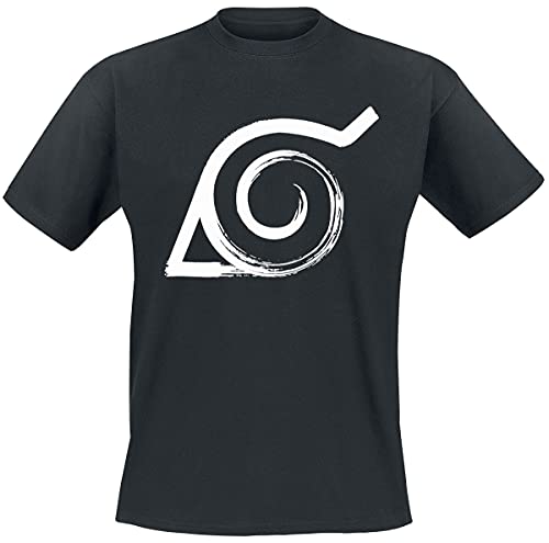 Naruto Shippuden - Konoha Männer T-Shirt schwarz L 100% Baumwolle Anime, Fan-Merch, TV-Serien von ABYSTYLE