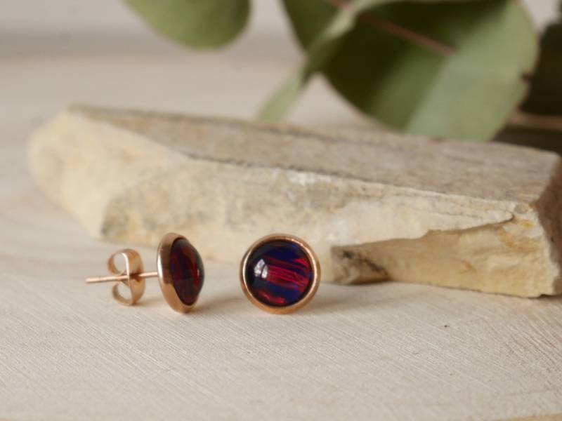 Antares | Edelstahl Ohrstecker Mit Handbemalten Glascabochons Antares | Edelstahl Ohrstecker Mit Handbemalten Glascabochons von ABartKunstfuchs