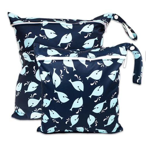 ABirdon 2 Stück Wetbag Kindergarten Nasstasche Windeltaschen Reißverschluss, wasserdicht, waschbar, Wetbag Organizer für Kleinkind-Windeln, Reisen, Gym, Strand und Pool ABirdon 2 Stück Wetbag Kindergarten Nasstasche Windeltaschen Reißverschluss, wasserdicht, waschbar, Wetbag Organizer für Kleinkind-Windeln, Reisen, Gym, Strand und Pool von ABirdon