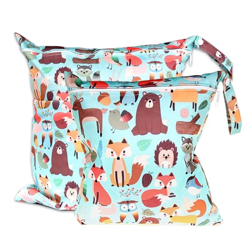 ABirdon 2 Stück Wetbag Kindergarten Nasstasche Windeltaschen Reißverschluss, wasserdicht, waschbar, Wetbag Organizer für Kleinkind-Windeln, Reisen, Gym, Strand und Pool ABirdon 2 Stück Wetbag Kindergarten Nasstasche Windeltaschen Reißverschluss, wasserdicht, waschbar, Wetbag Organizer für Kleinkind-Windeln, Reisen, Gym, Strand und Pool von ABirdon