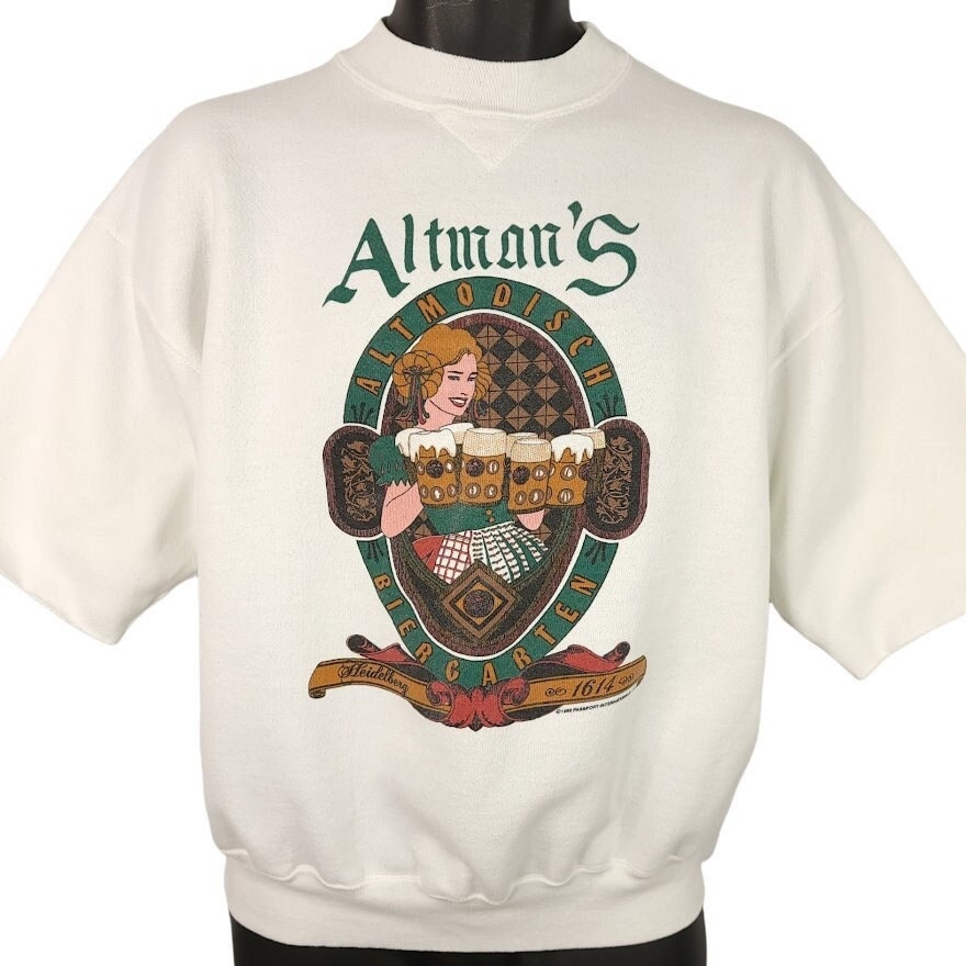 Altmans Altmodisch Biergarten Sweatshirt Vintage 80Er Kurzarm Made in Usa Herren Größe Groß von ABoutiqueForHim