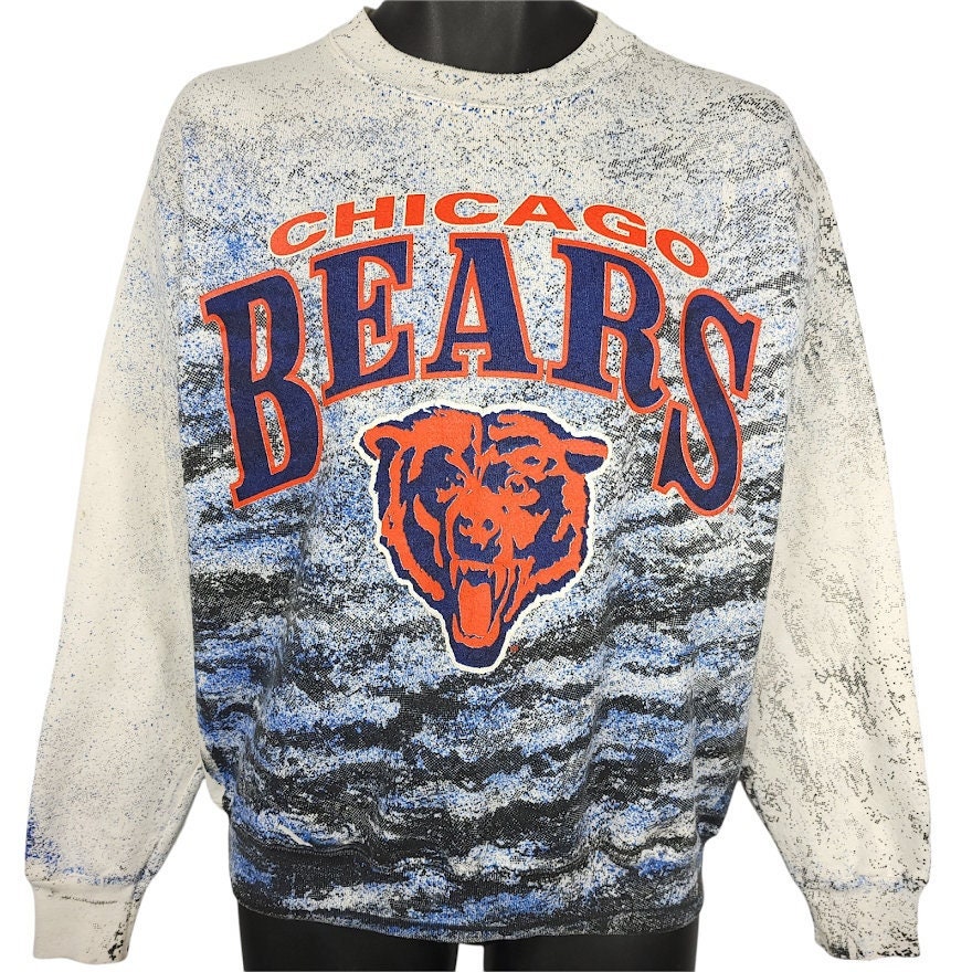 Chicago Bears Sweatshirt Vintage 90Er Jahre All Over Print Nfl Football Made in Usa Herren Size Medium von ABoutiqueForHim