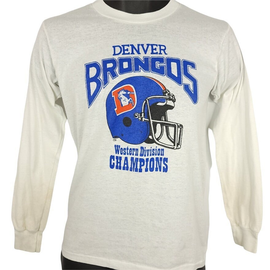 Denver Broncos T Shirt Vintage 80Er Nfl Football Champions 50/50 Made in Usa Herren Größe Klein von ABoutiqueForHim