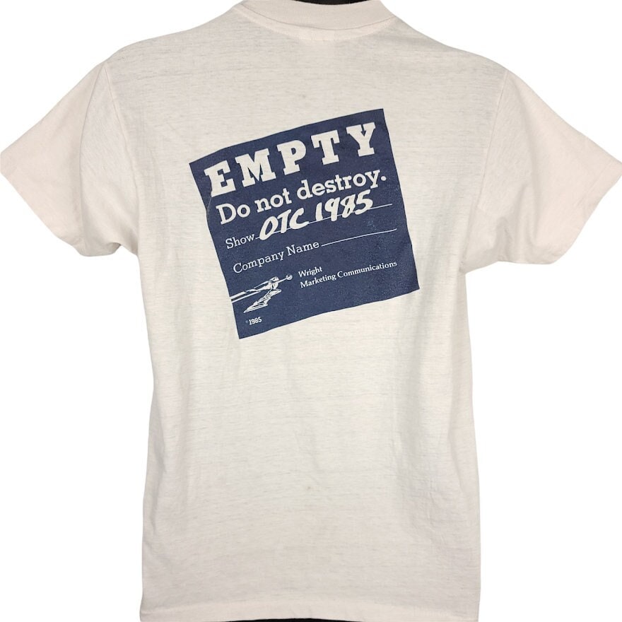 Empty Do Not Destroy T Shirt Vintage 80Er 1985 Marketing 50/50 Made in Usa Mens Size Medium von ABoutiqueForHim