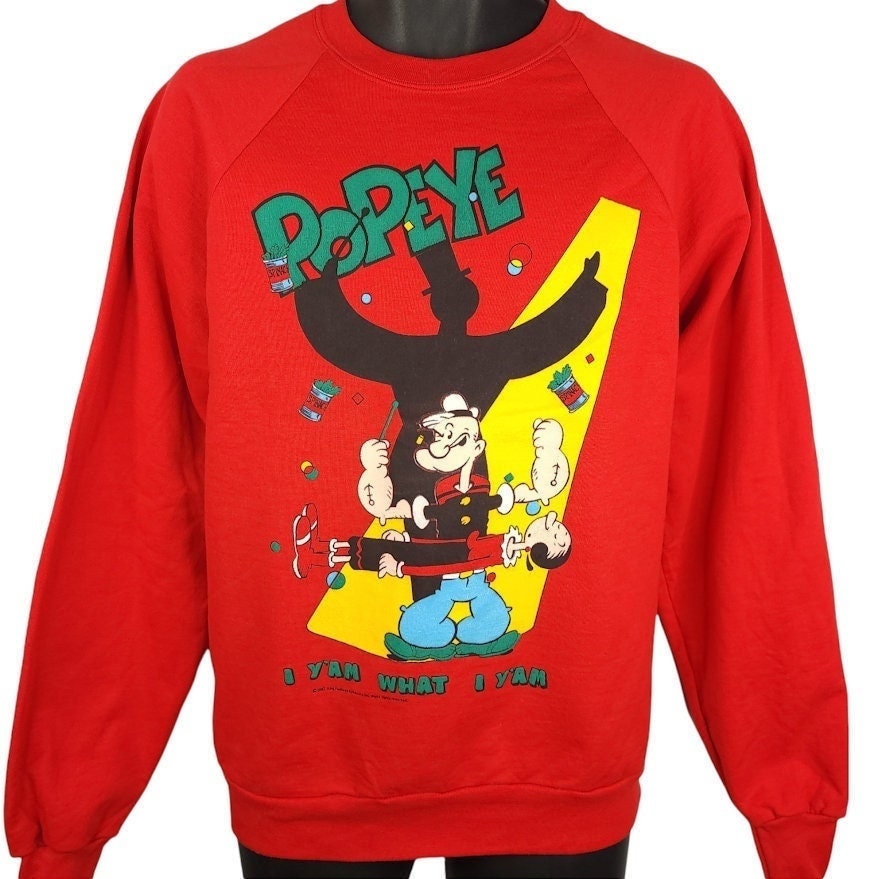 Popeye Oyl Sweatshirt Vintage 80Er Jahre Magier Levitation I Yam What Made in Usa Herren Größe Medium von ABoutiqueForHim