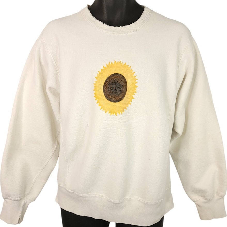 Sonnenfinsternis Sweatshirt Vintage 90Er Jahre Reverse Weave Sonnenblume Made in Usa Herren Size Medium von ABoutiqueForHim