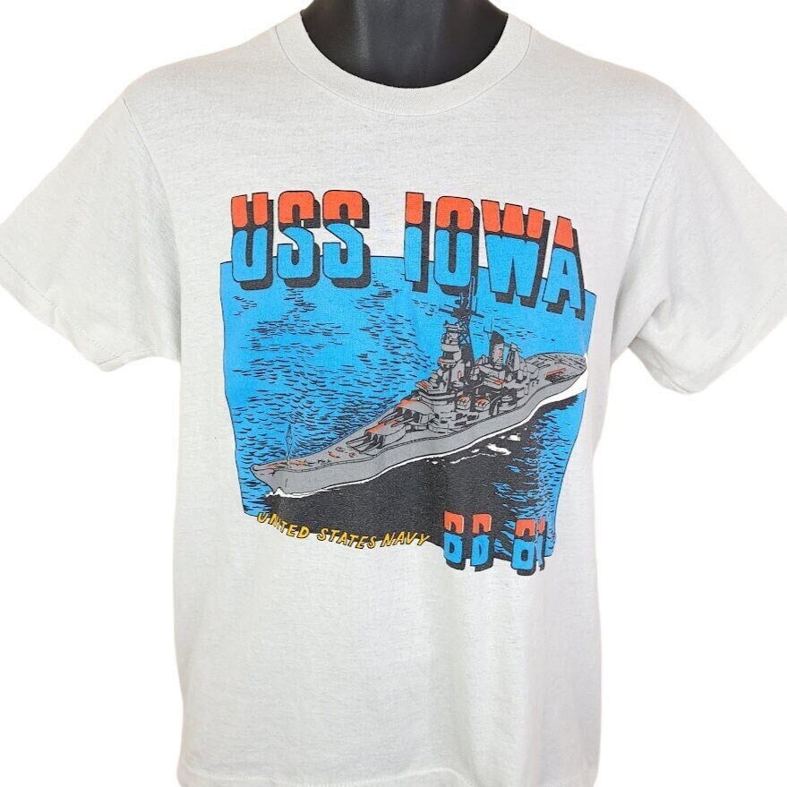 Uss Iowa T Shirt Vintage 90Er Jahre United States Navy Battleship Bb-61 Made in Usa Herren Größe Klein von ABoutiqueForHim