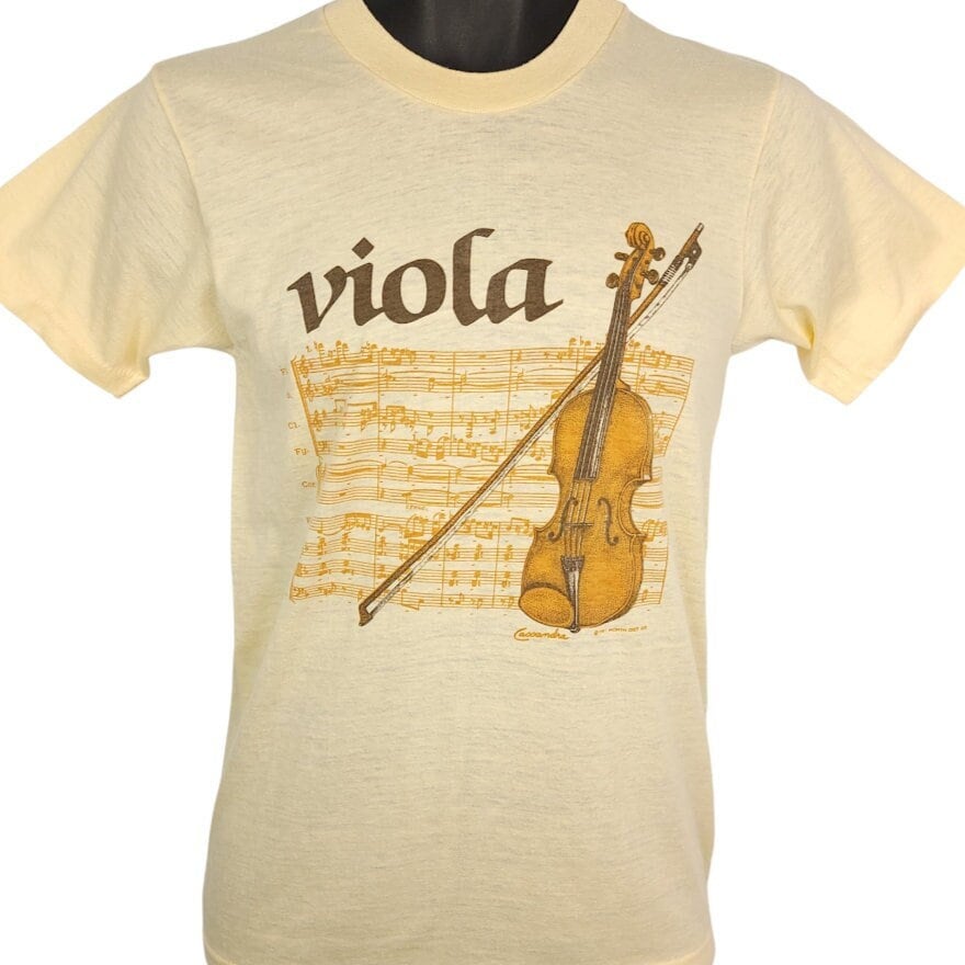 Viola T Shirt Vintage 80Er Jahre Alt Violine Streichinstrument Musiknoten Made in Usa Herren Größe Small von ABoutiqueForHim