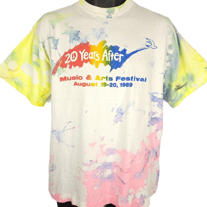 Woodstock Reunion Festival T Shirt Vintage 80Er Jahre 1989 20 Nach Musik Tie Dye Herren Size Large von ABoutiqueForHim