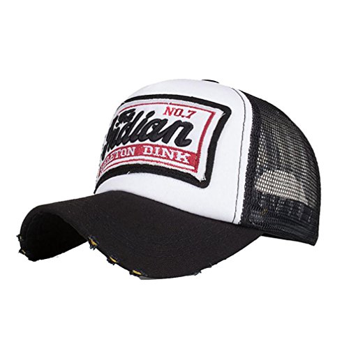 Absolute Baseball Cap,Unisex Gestickt Baseball Hiphop Caps Einstellbare Klettermütze Snapback Hut Kappe Mesh Patchwork Basecap Hüte Visier Sport Hut Feldkappe Top (Schwarz) von ABsolute Baseball Caps