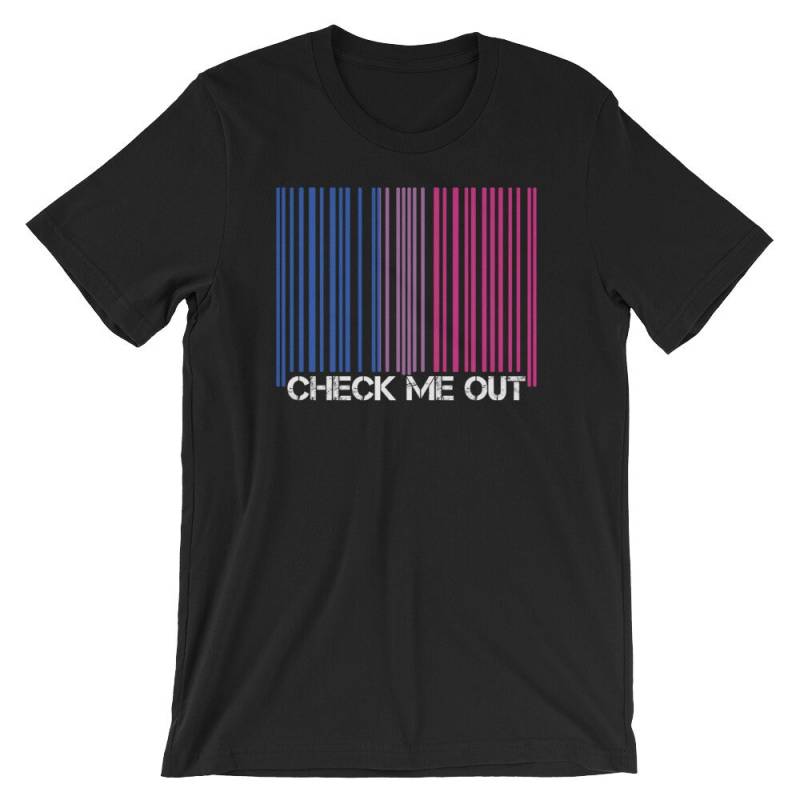 Bi Bi-Pride-Flagge Check Me Out Bar-Code-Kurzarm Unisex T-Shirt Bi Bi-Pride-Flagge Check Me Out Bar-Code-Kurzarm Unisex T-Shirt von ABunchaShirts