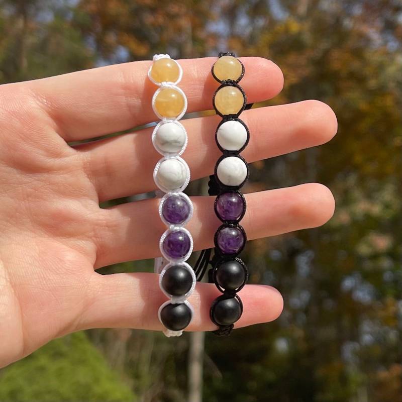 Non-Binary Pride Edelstein Perlen Armband von AButterflysBrush