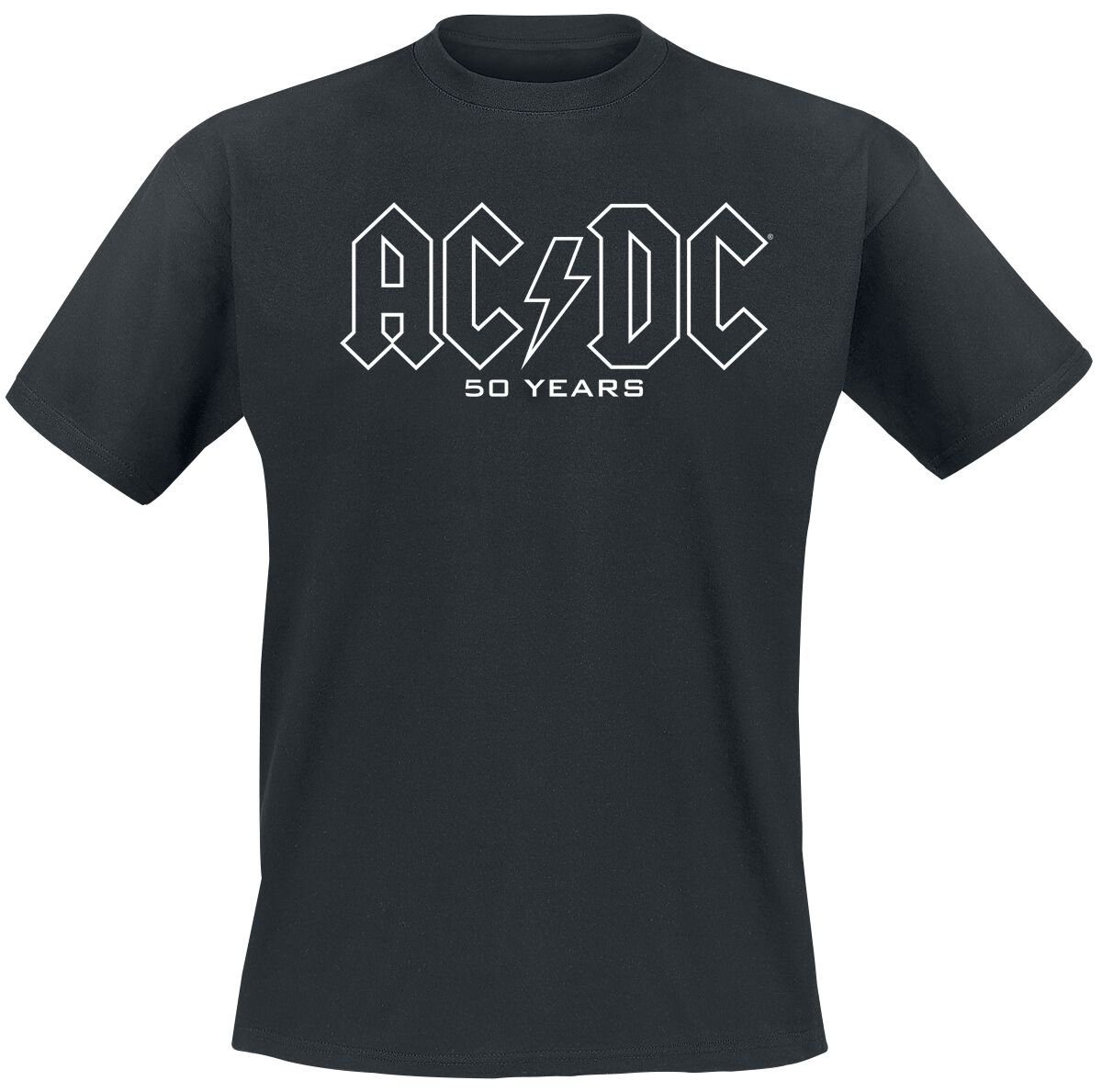AC/DC 50 Years Logo History T-Shirt schwarz in M von AC/DC