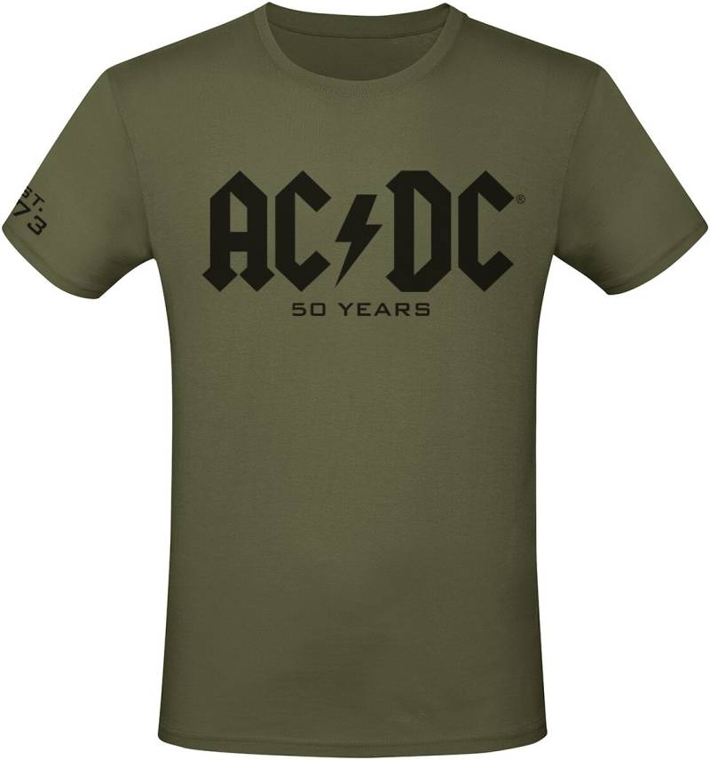 AC/DC 50 Years Logo T-Shirt oliv in 3XL von AC/DC