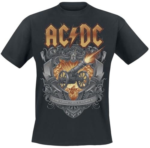 AC/DC About to Rock Ornaments Männer T-Shirt schwarz M 100% Baumwolle Band-Merch, Bands von AC/DC