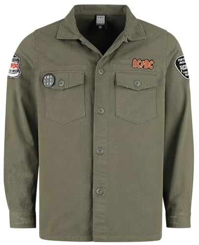 AC/DC Amplified Collection - Military Shirt - Shacket Männer Langarmhemd Khaki M von AC/DC