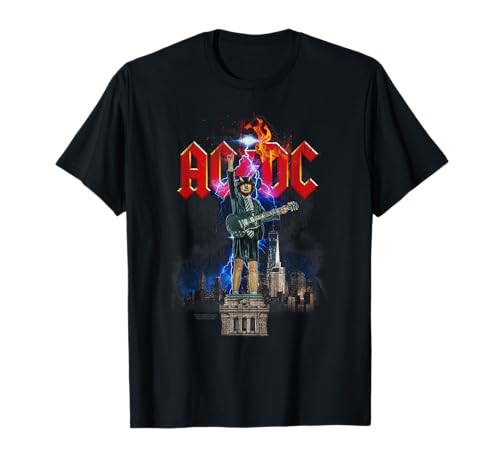 AC/DC Angus NYC Lightning T-Shirt - Unisex-Kind, Schwarz, Kurzarm, T-Shirt, Band-Merchandise von AC/DC