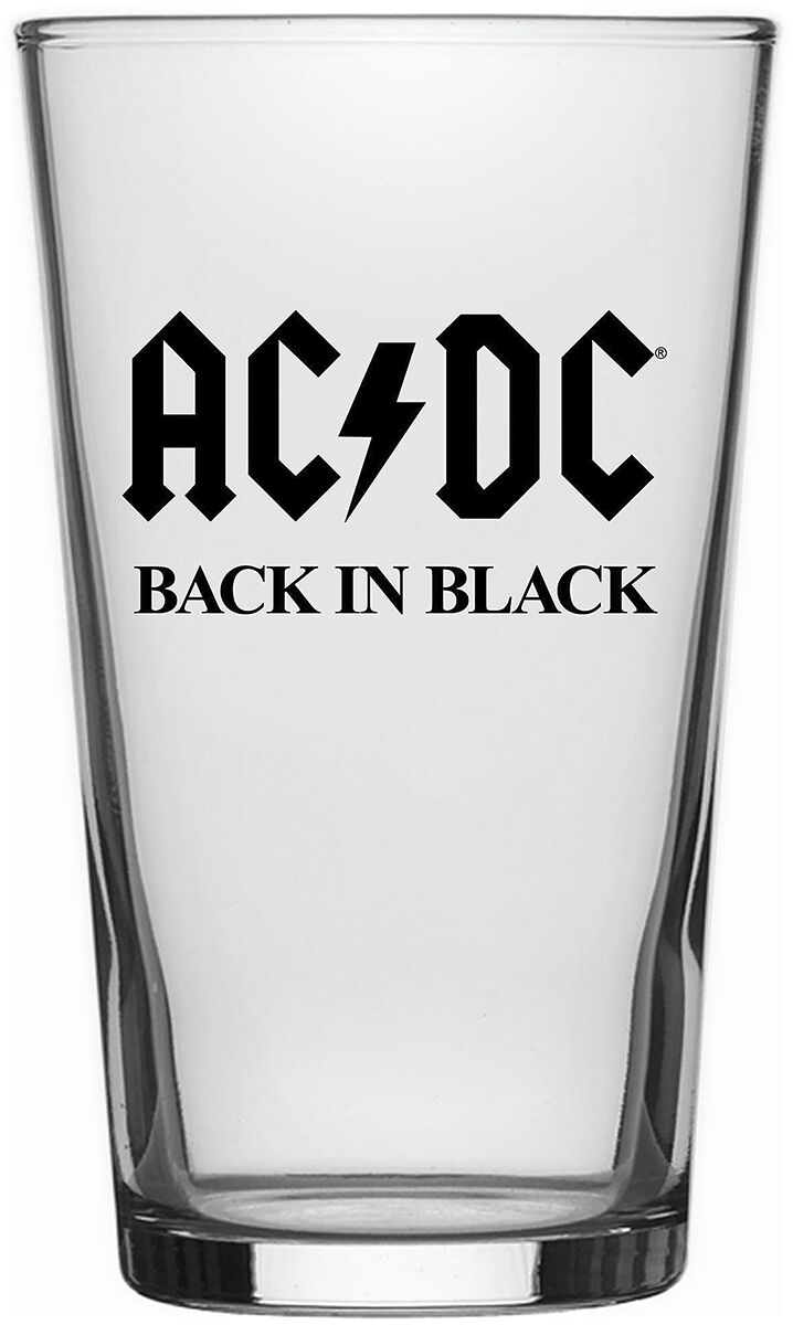 AC/DC Back in Black Bierglas klar von AC/DC