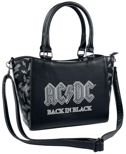 AC/DC Back in Black Frauen Handtasche schwarz/grau 100% Polyurethan Band-Merch, Bands von AC/DC