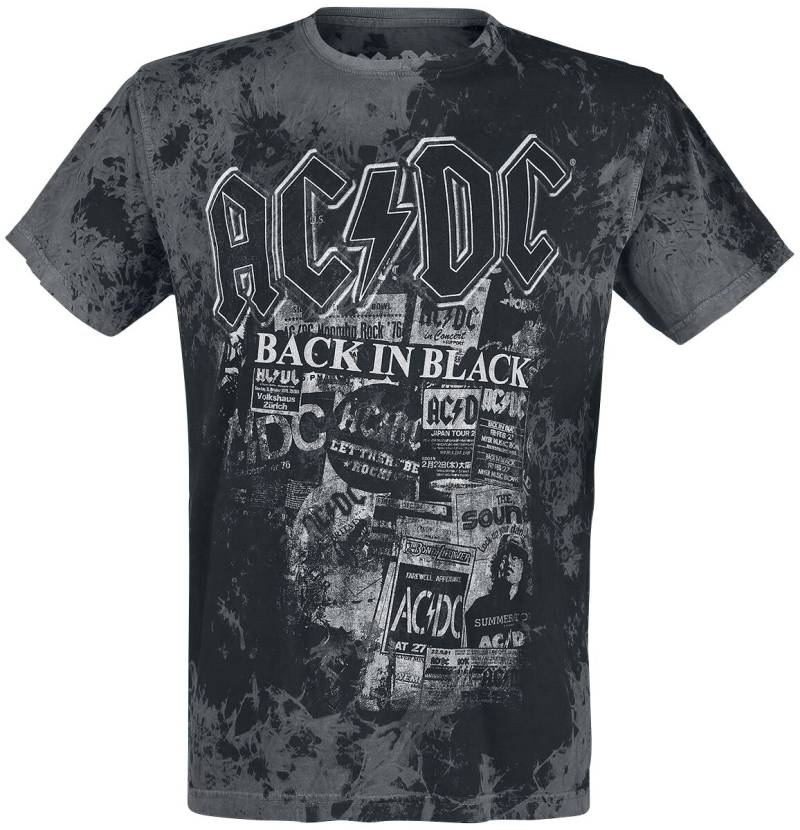AC/DC Back in Black T-Shirt grau schwarz in L von AC/DC