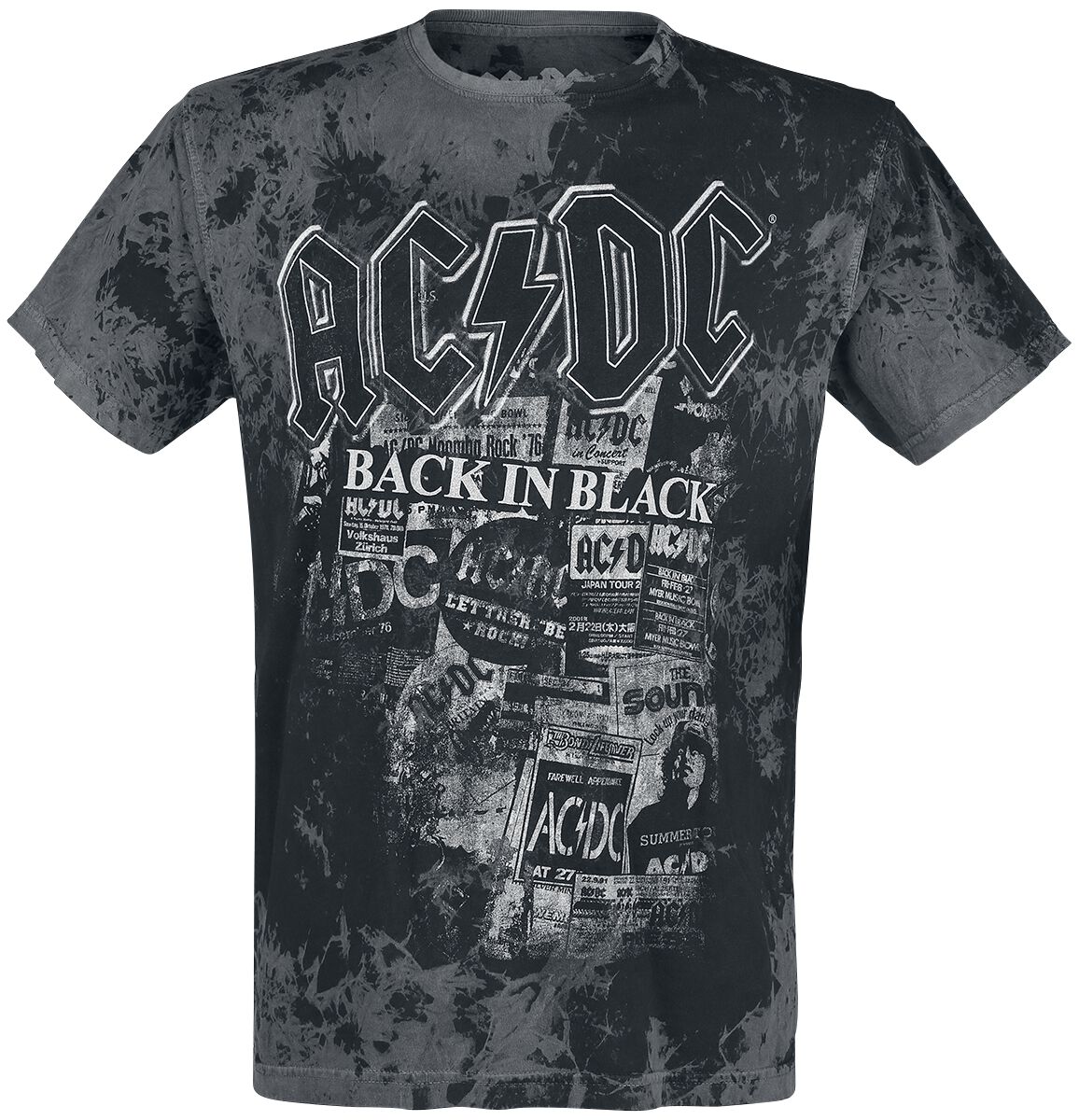 AC/DC Back in Black T-Shirt grau schwarz in XL von AC/DC