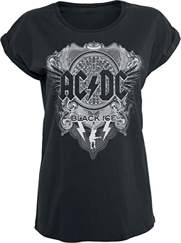 AC/DC Black Ice Frauen T-Shirt schwarz 4XL 100% Baumwolle Band-Merch, Bands von AC/DC