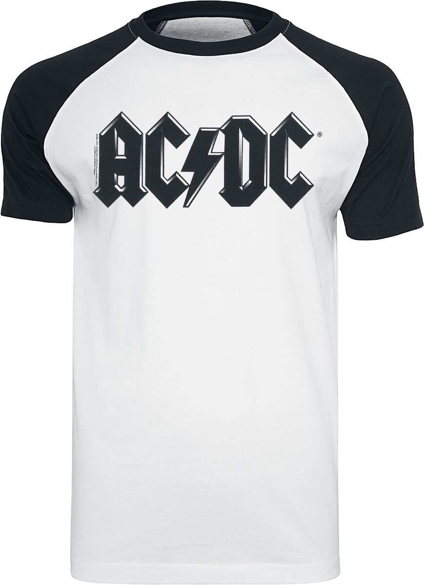 AC/DC Black Logo T-Shirt weiß schwarz in 3XL von AC/DC