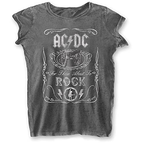 AC/DC Cannon for thoose About Rock Damen Burnout T-Shirt Grau (S-XXL) (M) von AC/DC