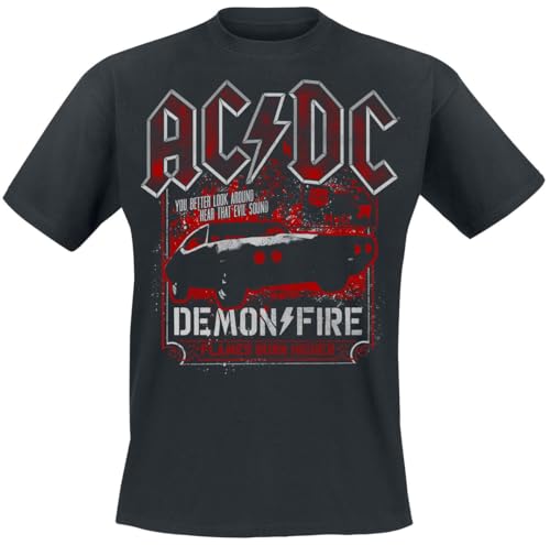 AC/DC Demon Fire Hell Männer T-Shirt schwarz 3XL 100% Baumwolle Band-Merch, Bands von AC/DC