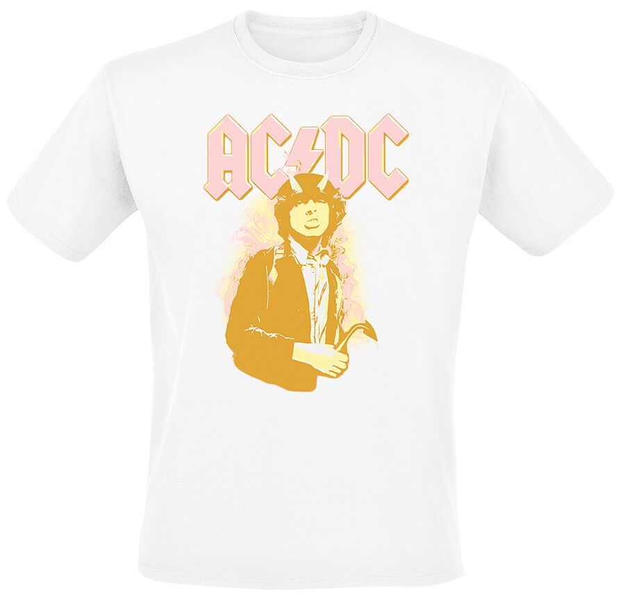 AC/DC Devil T-Shirt weiß in M von AC/DC