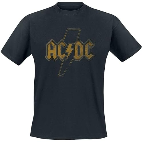 AC/DC Distress Flash Männer T-Shirt schwarz M 100% Baumwolle Band-Merch, Bands von AC/DC