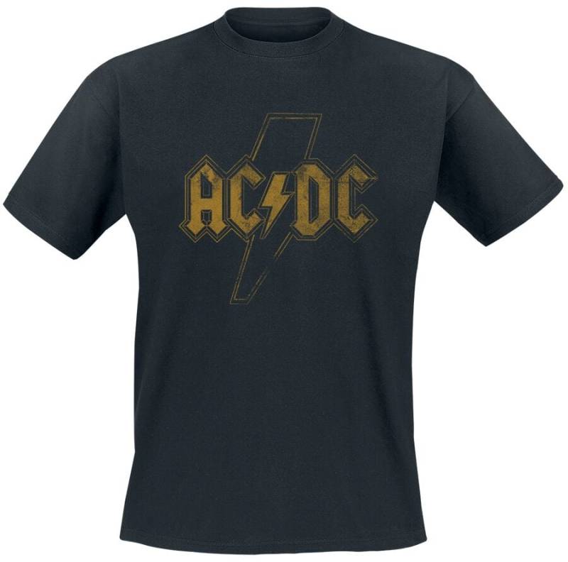 AC/DC Distress Flash T-Shirt schwarz in M von AC/DC