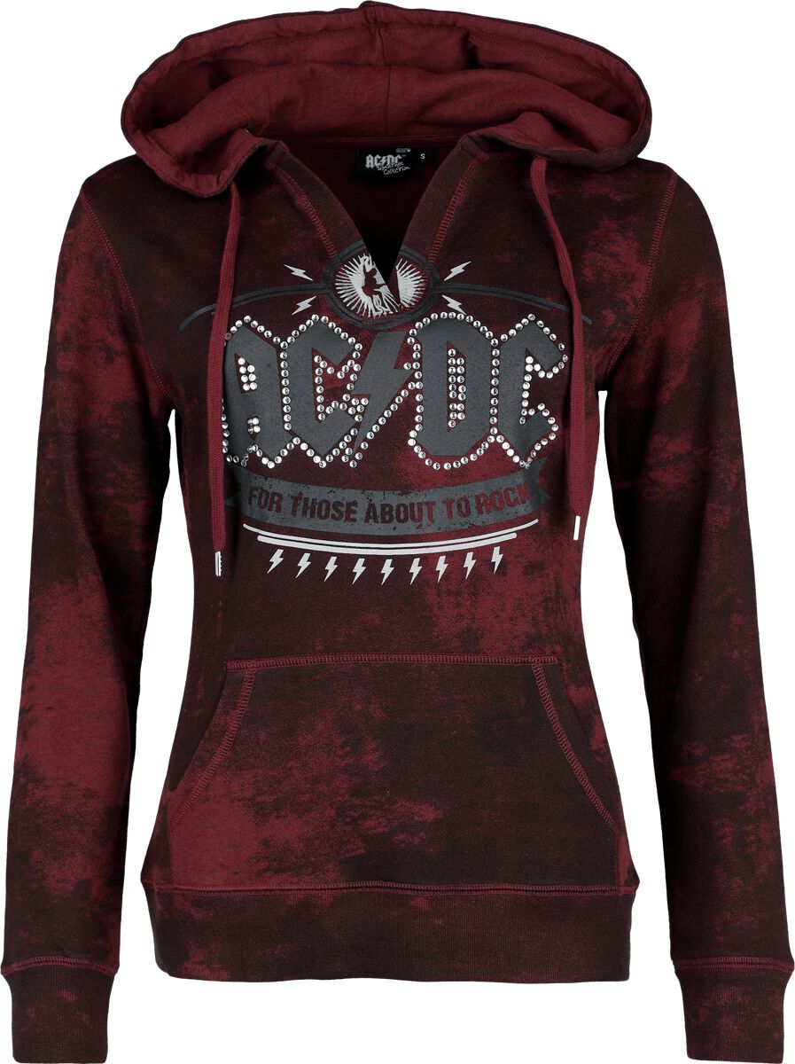 AC/DC EMP Signature Collection Kapuzenpullover dunkelrot in S von AC/DC