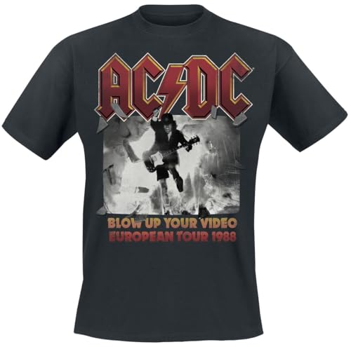 AC/DC European Tour 1988 Männer T-Shirt schwarz 4XL 100% Baumwolle Band-Merch, Bands von AC/DC
