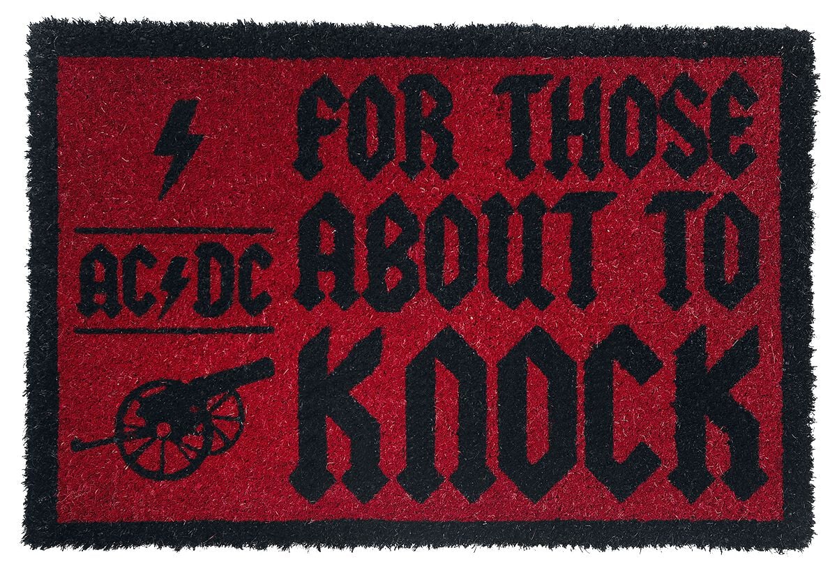 AC/DC For those about to knock Fußmatte rot schwarz AC/DC For those about to knock Fußmatte rot schwarz von AC/DC