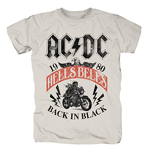 AC/DC Hells Bells 1980 Männer T-Shirt beige XL 100% Baumwolle Band-Merch, Bands von AC/DC