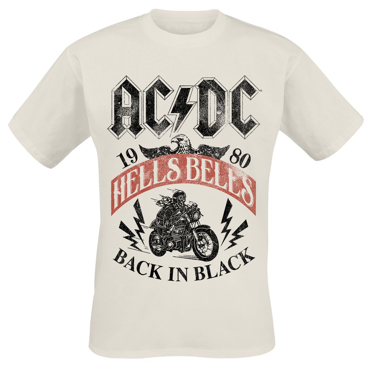 AC/DC Hells Bells 1980 T-Shirt beige in S von AC/DC