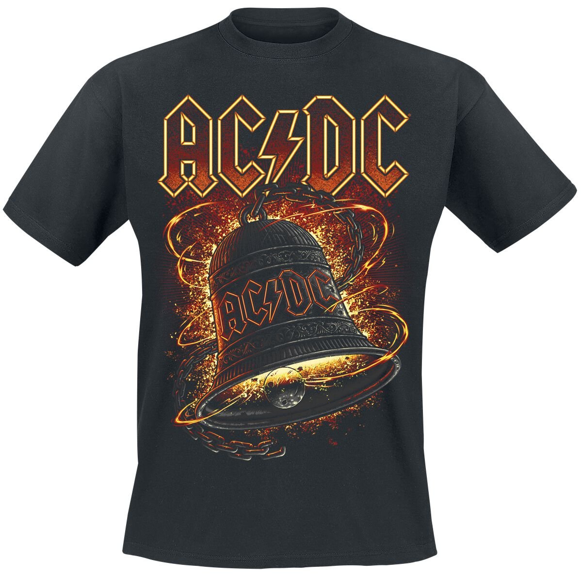 AC/DC Hells Bells Burning T-Shirt schwarz in S von AC/DC