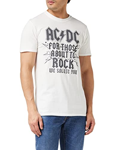 AC/DC Herren Salute T-Shirt, Weiß (Weiß Weiß), XL von AC/DC